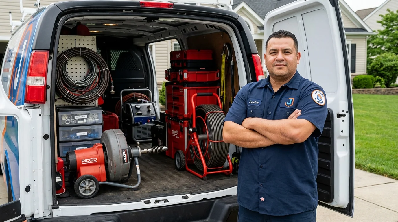Professional drain cleaning equipment and Johns Plumbing LLC plumber in Port Allen