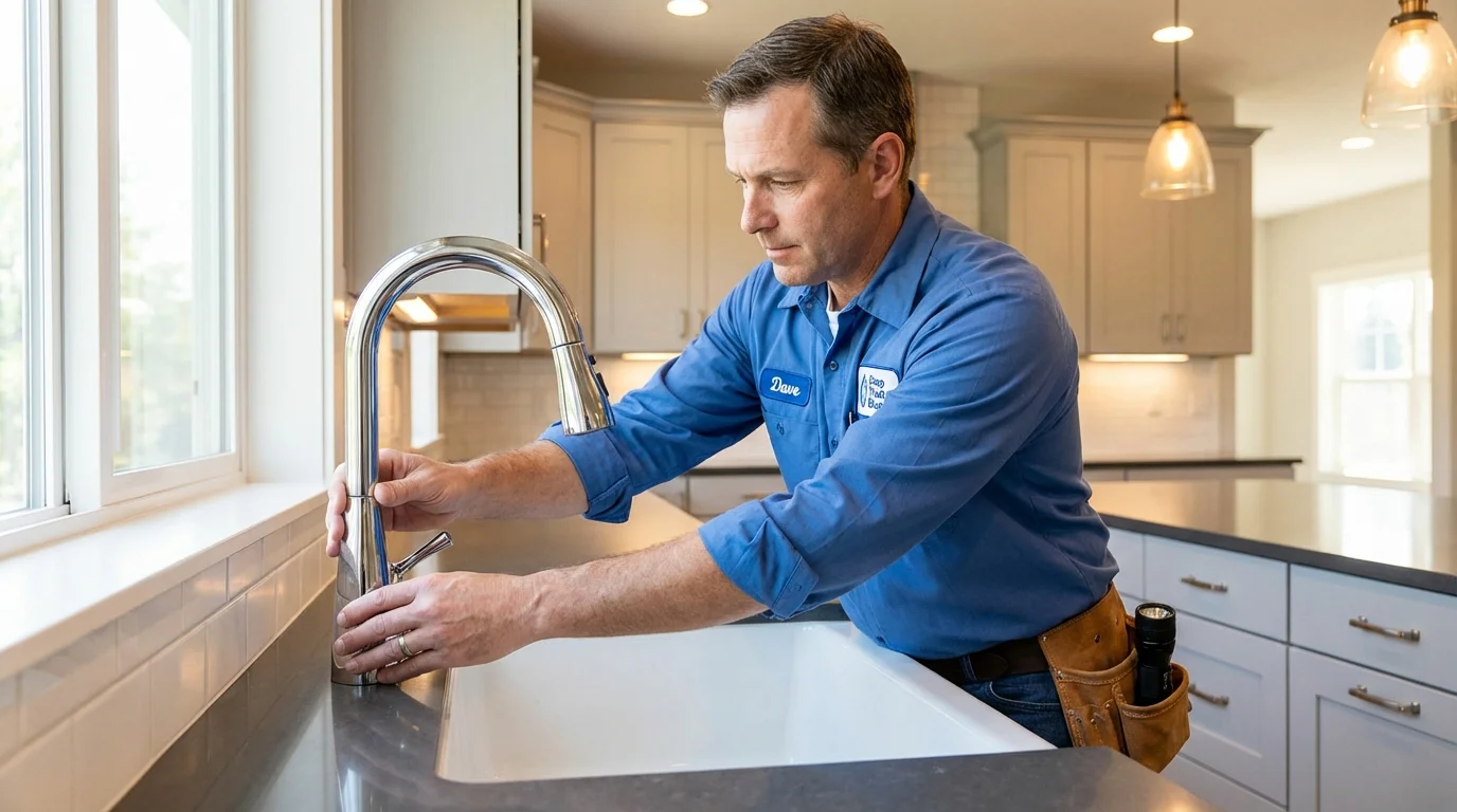 Kitchen faucet installation by Johns Plumbing LLC in Port Allen