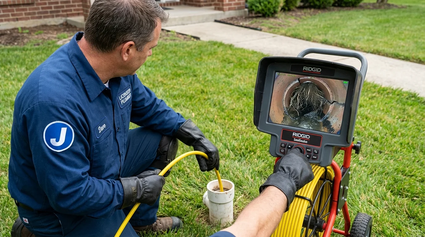 Sewer camera inspection being performed by Johns Plumbing LLC in Port Allen